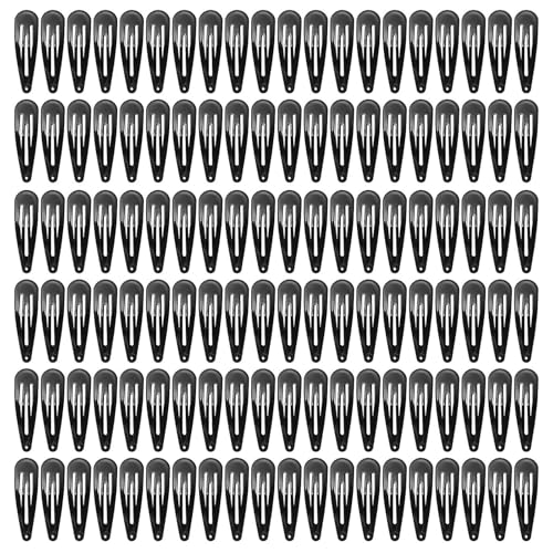 120 Pack Black 2 Inch Barrettes Women Metal Snap Hair Clips Accessories | Non-Slip Snap Clips Hairpins for Thick Hair,Updos, Braids Buns - color: Black