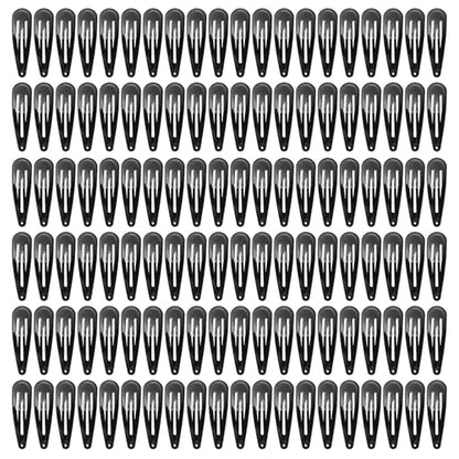 120 Pack Black 2 Inch Barrettes Women Metal Snap Hair Clips Accessories | Non-Slip Snap Clips Hairpins for Thick Hair,Updos, Braids Buns - color: Black
