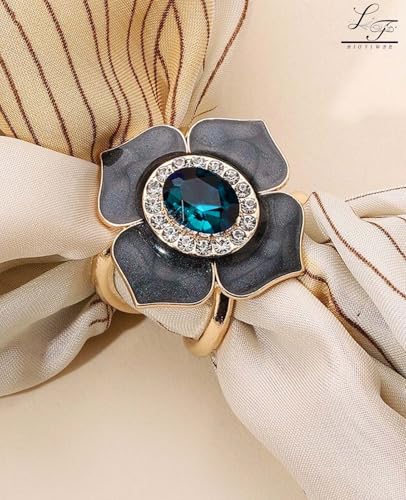 Scarf Rings Buckle And Slides For Women Scarves Pin Tshirt Ties Clip For The Side 3CP - color: Three pearl scarf clasp
