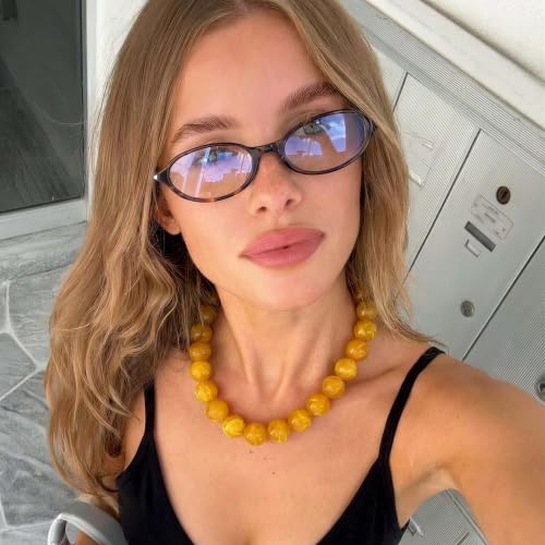 Chunky Beaded Necklace for Women, Colorful Trendy Statement Summer Jewelry Gift - color: necklace-14