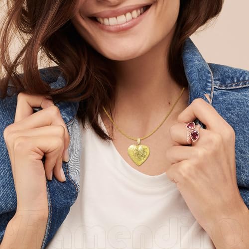 Framendino, 10 Pack Gold Stainless Steel Heart Locket Photo Picture Charms Pendants for Jewelry Making
