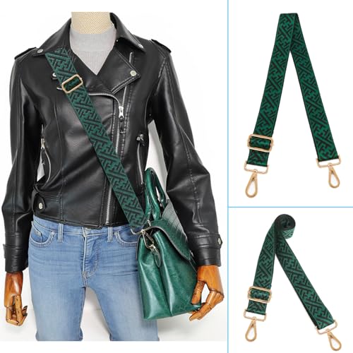Kolti Purse Strap Replacement Crossbody Handbag Stripe Wide Adjustable - color: Gold Buckle-397