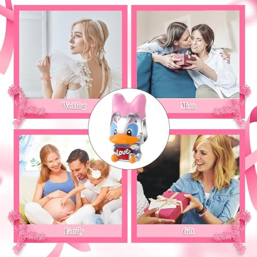 Charm for Bracelets and Necklaces Heart Cat Flower Boy 925 Sterling Silver Bead Birthday Jewelry Gift for Women - color: Pink Duck Charm