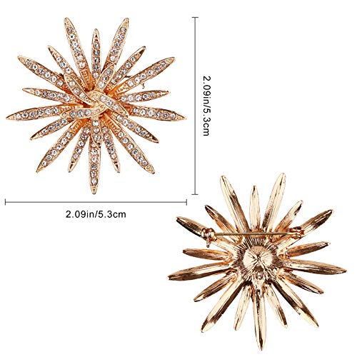 Pearl Diamond Brooch Pins for Dress Sweater Scarf, Wedding Party Decoration Birthday Christmas Gift - style: Sun Flower
