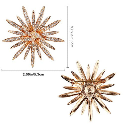 Pearl Diamond Brooch Pins for Dress Sweater Scarf, Wedding Party Decoration Birthday Christmas Gift - style: Sun Flower