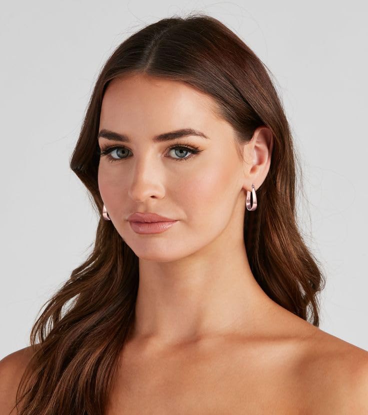 Sterling Silver Hoop Earrings for Women Large Oval Hoop Earrings Lightweight Big Gold Hoops Earrings Hypoallergenic 14K Gold Plated Hoops Earrings Non Tarnish Jewelry Gifts 20/30/40mm - color: Rose Gold-20*30mm