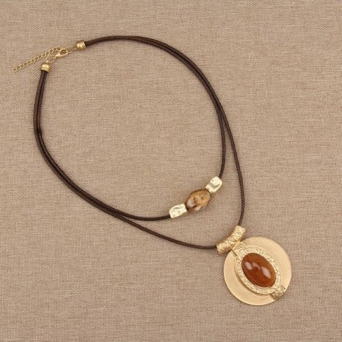 Chunky Pendant Necklace for Women Vintage Boho Necklaces Choker Layered Statement Necklaces Bohemian Jewlery Gifts - style: Boho Style Necklace Women