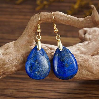Boho Multiple Style Natural Stone Earrings for Women Unique Healing Gemstone Energy Hypoallergenic Lightweight Dangle Drop Earrings Multiple Styles Earrings Jewelry for Birthday Party Gift - style: Lapis Lazuli