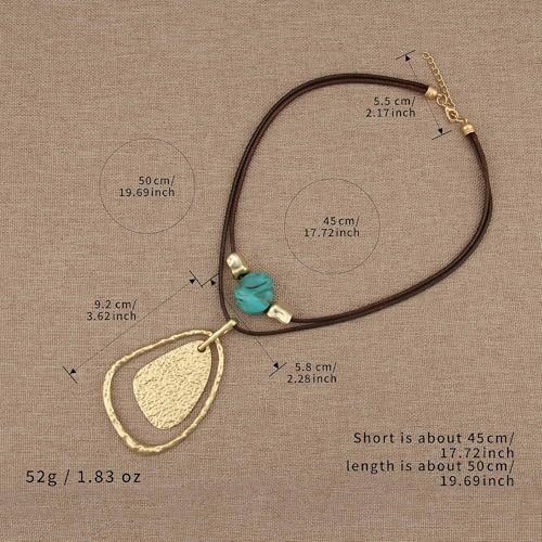 Chunky Pendant Necklace for Women Vintage Boho Necklaces Choker Layered Statement Necklaces Bohemian Jewlery Gifts - style: Large Pendant Necklace