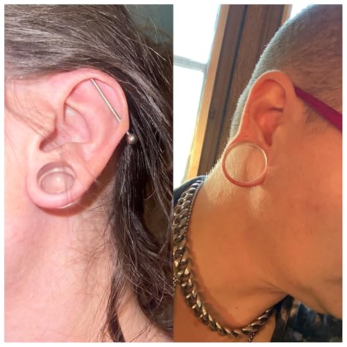 6G-26mm Acrylic Plastic Ear Gauges Tunnels Stretching Kit Double Flared Plugs Tunnels Expanders Stretcher Saddle Gauges Earrings for Men Women Black White Clear - color: Clear 6G-26mm