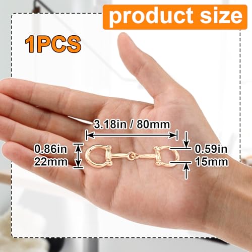 Joez Wonderful Scarf Ring Clip, Wide Band Chunky Chain Silk Scarf Buckle, Shawl Clips Scarf Clasp Holder Scarves Pin - color: (Horsebit) Gold