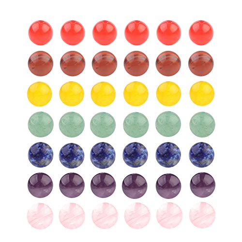7 Chakra Gemstone Beads 6mm Polished Round Smooth Natural Chakra Stone 63pcs Healing Crystals and Stones for Jewelry Making Crafting 15Inch(7 Chakra Stone,6mm) - color: 7 Chakra, size: 6mm