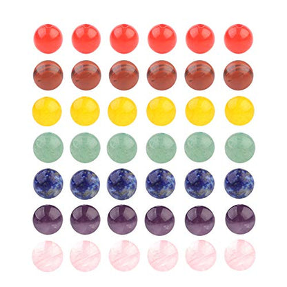 7 Chakra Gemstone Beads 6mm Polished Round Smooth Natural Chakra Stone 63pcs Healing Crystals and Stones for Jewelry Making Crafting 15Inch(7 Chakra Stone,6mm) - color: 7 Chakra, size: 6mm