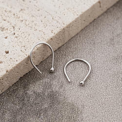 CHIC & ARTSY Half Hoop Earrings 925 Sterling Silver Huggie Earrings for Women Hypoallergenic Sterling Silver Small Huggie Hoop Earrings for Women - color: #4 half hoop
