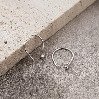 CHIC & ARTSY Half Hoop Earrings 925 Sterling Silver Huggie Earrings for Women Hypoallergenic Sterling Silver Small Huggie Hoop Earrings for Women - color: #4 half hoop