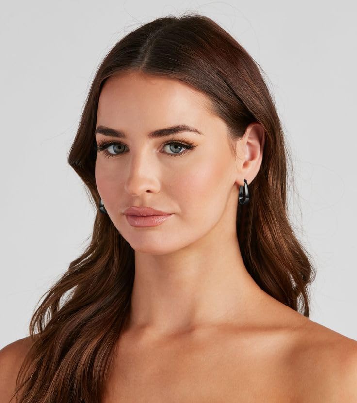 Sterling Silver Hoop Earrings for Women Large Oval Hoop Earrings Lightweight Big Gold Hoops Earrings Hypoallergenic 14K Gold Plated Hoops Earrings Non Tarnish Jewelry Gifts 20/30/40mm - color: Black-20*30mm