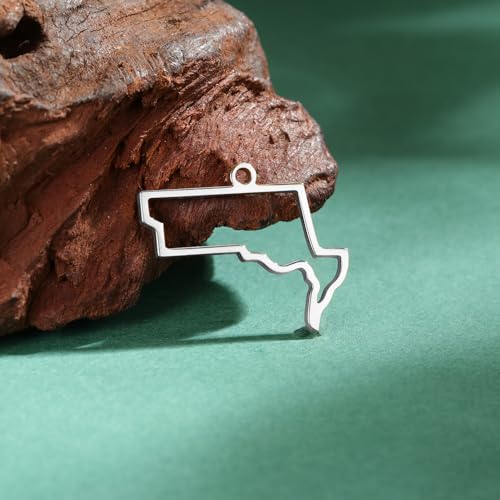 kkjoy 5Pcs Hollow Continents Maps of USA Pendant Charms for Jewelry Making and Crafting, Stainless Steel Mini Charm Craft Supplies Accessories for DIY Bracelet Necklace Earrings - color: Hollow Maryland Map - Silver