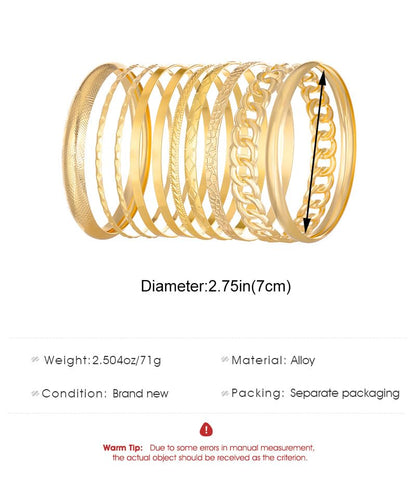 Gold Bangle Bracelets for Women, 14k Gold Plated Multi Layer Textured Stackable Open Bracelet Set Boho Indian Bangles Stackable Set Trendy Elegance Charms Non Tarnish Minimalist Bangle Pack - style: Gold 10Pcs