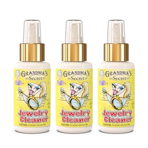 Grandma's Secret Gold and Silver Jewelry Cleaner Solution - Ammonia Free Gold Jewelry Cleaner Liquid for Silver, Diamonds, and Gemstones - Safe & Effective for Daily Use, 3 oz, 3 Pack - size: 3 Fl Oz (Pack of 3)
