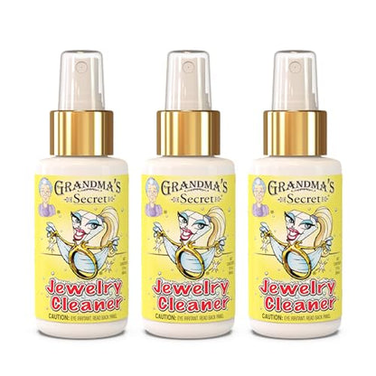 Grandma's Secret Gold and Silver Jewelry Cleaner Solution - Ammonia Free Gold Jewelry Cleaner Liquid for Silver, Diamonds, and Gemstones - Safe & Effective for Daily Use, 3 oz, 3 Pack - size: 3 Fl Oz (Pack of 3)