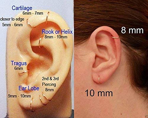 5Pcs Stainless Steel 16G 18G Sleeper Hoop Earrings for Women Men Septum Hinged Clicker Nose Lip Ring Helix Daith Cartilage Tragus Piercings Tiny Small Huggie Hoops Hypoallergenic Sensitive Ears Jewelry - style: 10mm in silver 18G