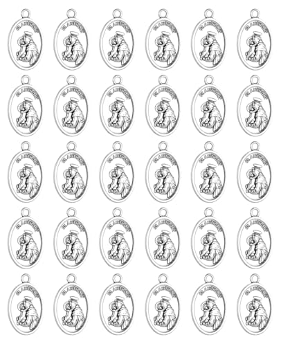 Saint Therese of Lisieux/Saint Mother Teresa of Calcutta/Divine Mercy Jesus/Mater Dolorosa Patron Saint Medal Charm Pendant for DIY Rosary Necklace Bracelet Jewelry Making Part - color: 30pcs-St.Anthony