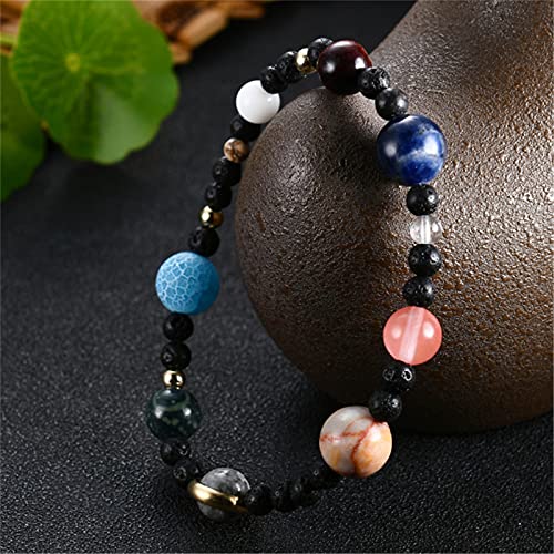 ONLYJUMP Planet Bracelet Solar System Universe Galaxy Bracelet Handmade Natural Stone Bead Bracelet String Adjustable Astronomy Gifts Bangle for Women Men - color: Planet 1