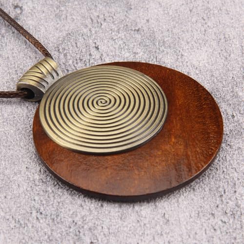 Bohemian Necklaces for Women Long Leather Necklace with Large Pendant Chunky Boho Hippie Jewelry Pendant Chocker Necklace - style: Big Pendant Necklace