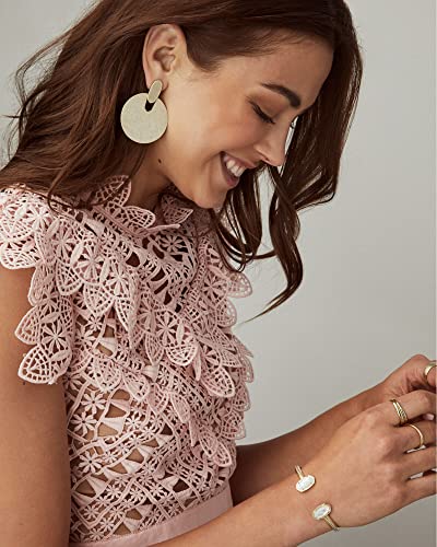Kendra Scott Elton Cuff Bracelet for Women, Fashion Jewelry - color: GOLD - IVORY MOTHER OF PEARL