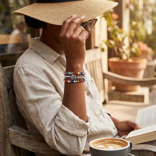 YGLINE Natural Stone Wrap Bracelet for Women Boho Bracelets Healing Crystal Beaded Bracelet Adjustable 3/5 Wraps Bracelet Handmade Birthday Gifts for Women - color: tree life