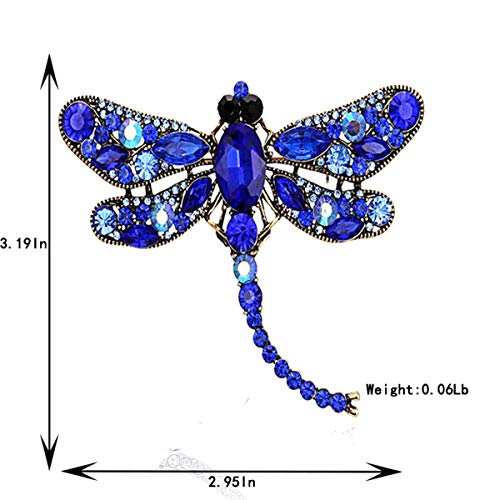 seven wolves Women's Austrian Crystal Brooch Wedding Flower Leaf Bouquet Brooch - color: Blue