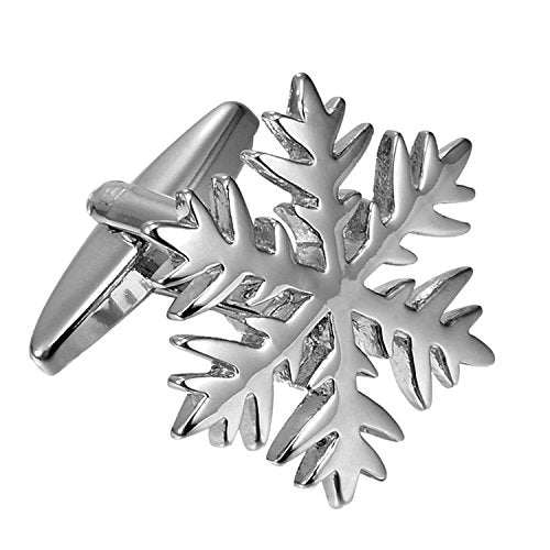 Urban Jewelry Cufflinks for Men, Stainless Steel Tuxedo Shirt Accessories – Black, Silver, Gold Cuff Links for Wedding, Business, Gifts for Father, Husband, Boyfriend, Son - style: Snowflakes Style