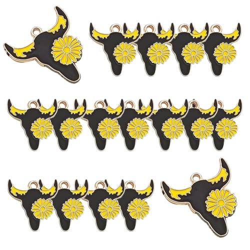 Cow Gold Plated Enamel Pendants Metal Animals Charms Pendant for Earrings DIY Jewelry Making Necklace Bracelet Keychain Craft Findings - color: C