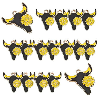 Cow Gold Plated Enamel Pendants Metal Animals Charms Pendant for Earrings DIY Jewelry Making Necklace Bracelet Keychain Craft Findings - color: C