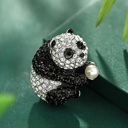 HETICA Animal Brooch for Women, Funny and Cute Flower Brooch Safety Pins Clothing Backpack Hat Decoration Enamel Pins Fashion Women Brooches and Pins Jewelry - style: Panda