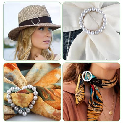 15pcs Silk Scarf Ring Clips, Premium T-Shirt Tie Clips for Women, Fashion Metal Waist Cinch Buckles for Loose Clothes Accessories(Gold/Silver)