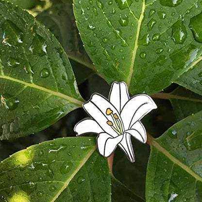 PinMart Flower Trendy Enamel Lapel Pin - color: Lily Flower, size: 10 Pack