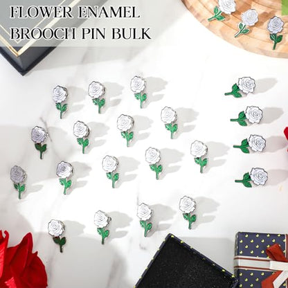Tondiamo Rose Enamel Pins Bulk Rose Flower Lapel Brooch for Valentine's Day Women Men Gifts Clothes Bags Hats