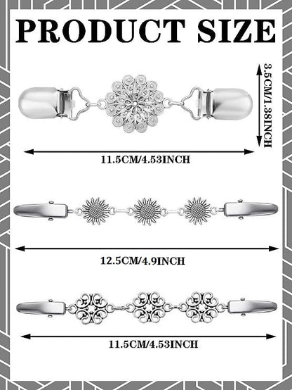 3 Styles Vintage Shirts Dresses Shawl Clips for Women Girls Retro Cardigan Collar Clips Brooch for Clothing - style: Style 4