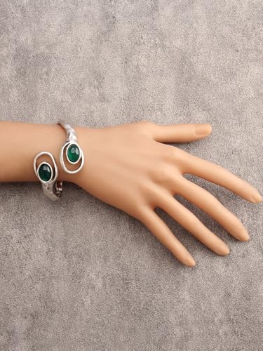 Gold Cuff Bracelet for Women Chunky Bracelet Statement Bracelet | Chunky Bangle Bracelets for Women Silver Beaded Open Bangle Stackable Stretch Bead Bracelet Boho Jewelry Gift for Wife Couple - style: Chunky Gold Arm Cuffs