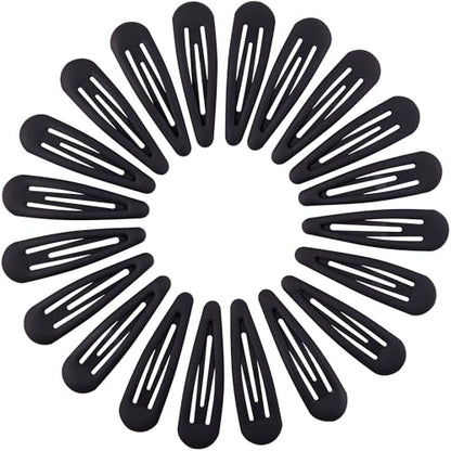 Small Hair Barrettes For Women No Slip Metal Snap Clips For Thin And Fine Hair,Matte Black,20 PCS,1.97 x 0.5 Inch. - color: Matte Black