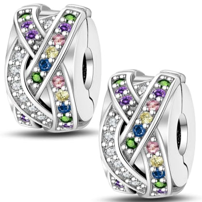 Pandach 925 sterling silver Clip Spacer Charm for Bracelet Clip Lock Stopper Bead Spacer European Openable Beads 2Pcs - style: 2-PAC623