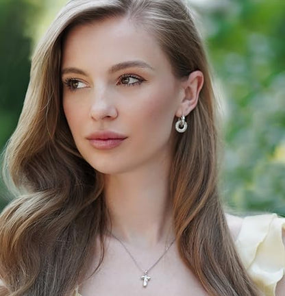 Milan Chiva 14K Gold Plated Small Huggie Dangle Earrings | Lightweight Trendy Heart Dainty Jewelry Hypoallergenic Chunky Gold Hoops Earrings Jewelry Mothers Day Gift for Women - color: G-Silver