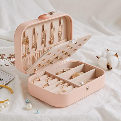 Personalized Jewelry Box Gifts for Women Custom Travel Jewelry Case Organization Leather Customized Birthday Anniversary Bridesmaid Gifts - color: 002-Pink-Flower