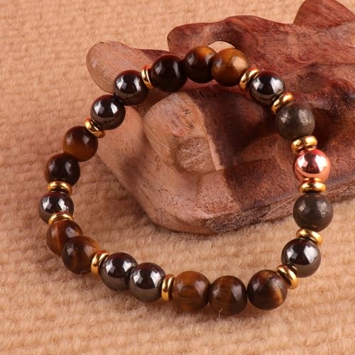 KSQS Healing Stone Bead Bracelet for Women, Natural Gemstones Balance Protection Bracelet, Spiritual Crystal Beads Bracelet Anxiety Relief with Meaning Card - color: Focus Willpower