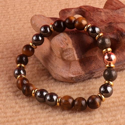 KSQS Healing Stone Bead Bracelet for Women, Natural Gemstones Balance Protection Bracelet, Spiritual Crystal Beads Bracelet Anxiety Relief with Meaning Card - color: Focus Willpower