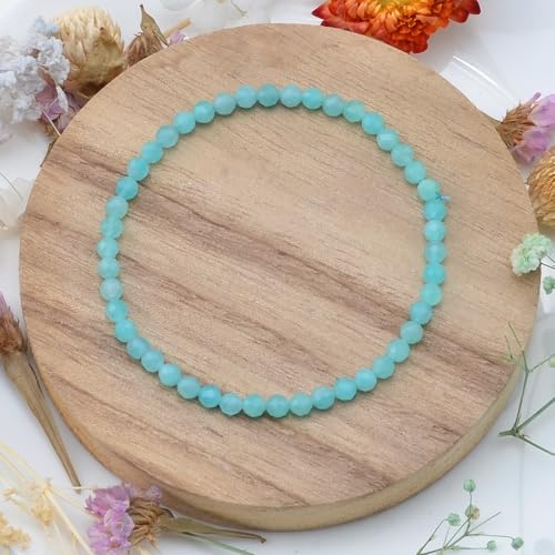 MASSIVE BEADS Natural Genuine Gemstone Beads Healing Crystal Chakra Reiki Jewelry Faceted Round Beads Bracelets 3mm - color: Amazonite
