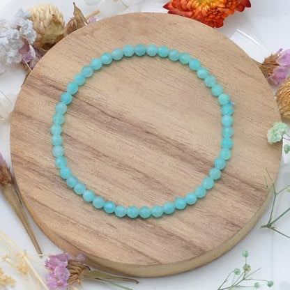 MASSIVE BEADS Natural Genuine Gemstone Beads Healing Crystal Chakra Reiki Jewelry Faceted Round Beads Bracelets 3mm - color: Amazonite