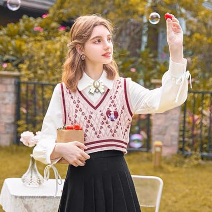 FASELE Bow Brooch Pre-Tied Neck Tie Pearl Brooch Pin Striped Bow Tie for Women Wedding Party Bow Tie - color: White/Adjustable