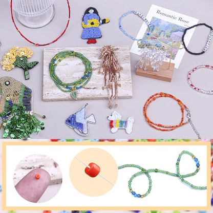 Legefo 4mm Glass Seed Beads Bulk, Light Pink 6/0 Small Mini Pony Seed Beads, Tiny Round Craft Bead for Bracelet Necklace Wrist Jewelry Making Beading Weaving DIY Crafts Supplies, 1000pcs - color: Light Pink